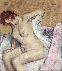 Po koupeli (pastel a kvaš na papíře)